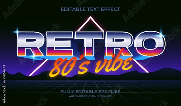 Obraz 80s retro vibe editable text effect