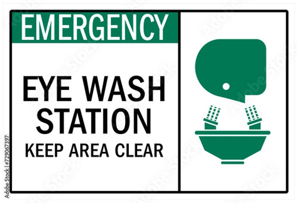 Obraz Eye wash station sign