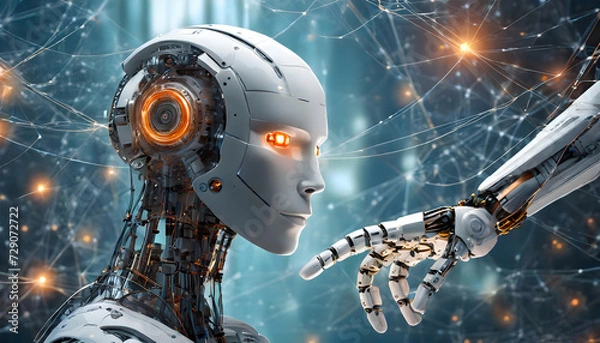 Fototapeta AI Robotics Analyzing Scientific Tasks in Biotechnology