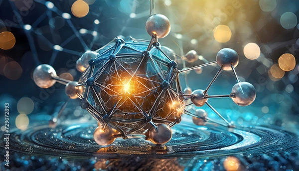 Fototapeta AI-Enhanced Close-Up Unveiling the Inner Workings of Biotechnology