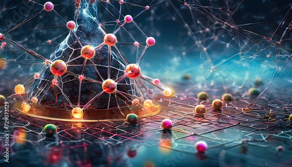 Fototapeta Close-Up Exploration of Internal Structures in Biotechnology Enhanced by AI Technology
