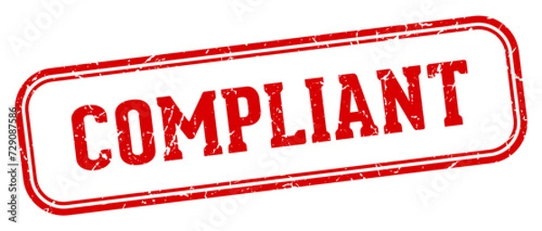 Obraz compliant stamp. compliant rectangular stamp on white background