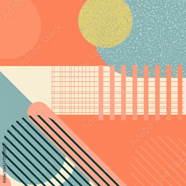 Fototapeta geometric object with riso print effect vector graphic element. poster template