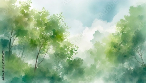 Obraz 新緑の木々の幻想的な背景