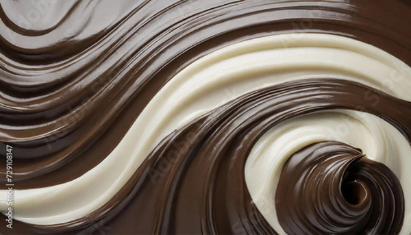 Obraz Background of dark and white chocolate, pattern of two types of chocolate cream