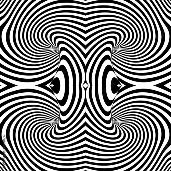 Fototapeta Design monochrome whirl movement illusion background