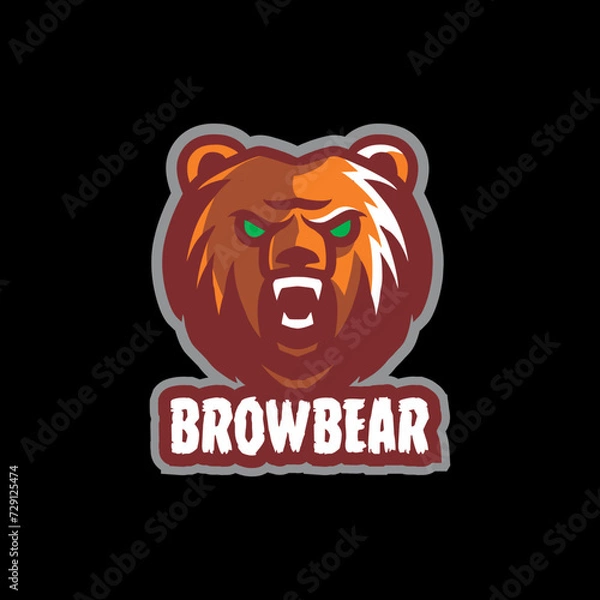 Obraz Brow Bear E-Sport Logo