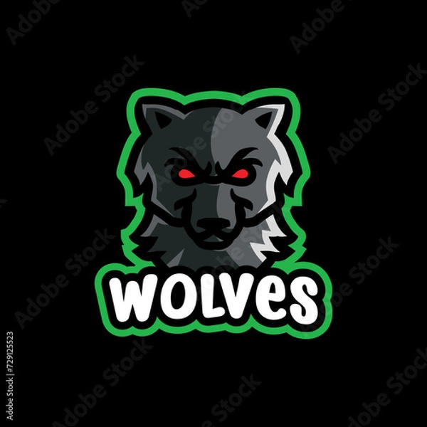 Obraz Wolves gaming mascot logo design template