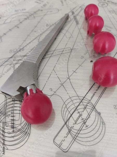 Fototapeta Surgical instruments for total hip replacement