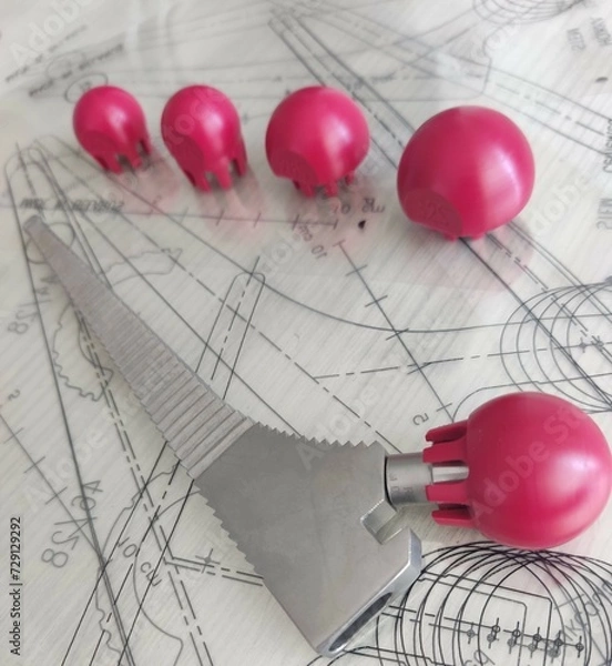 Fototapeta Surgical instruments for total hip replacement