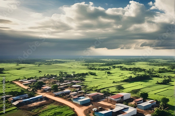 Obraz A beautiful nature view and a small river .