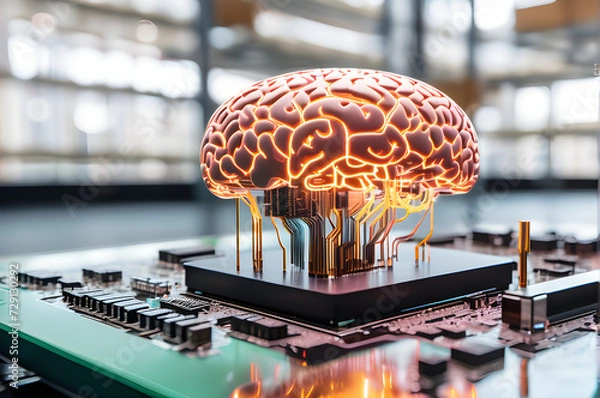 Obraz A smart AI brain .