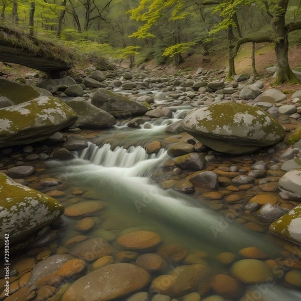 Obraz A beautiful nature view and a small river .