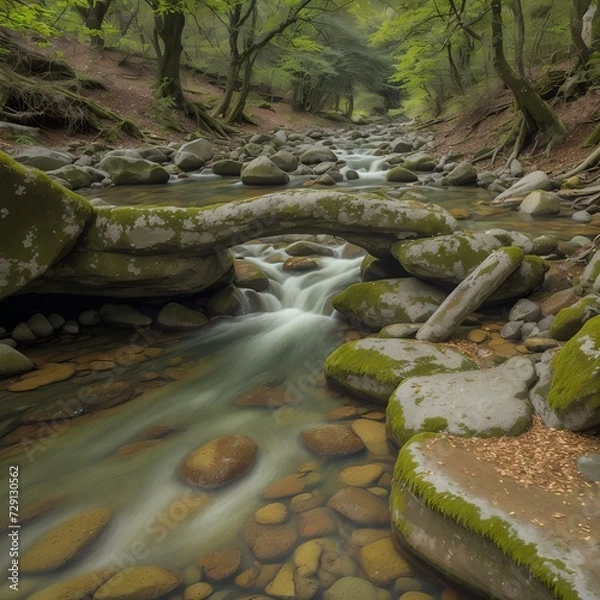 Obraz A beautiful nature view and a small river .
