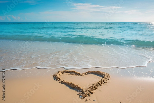 Obraz heart on the beach