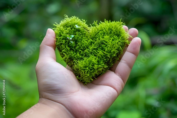 Obraz hand holding a leaf