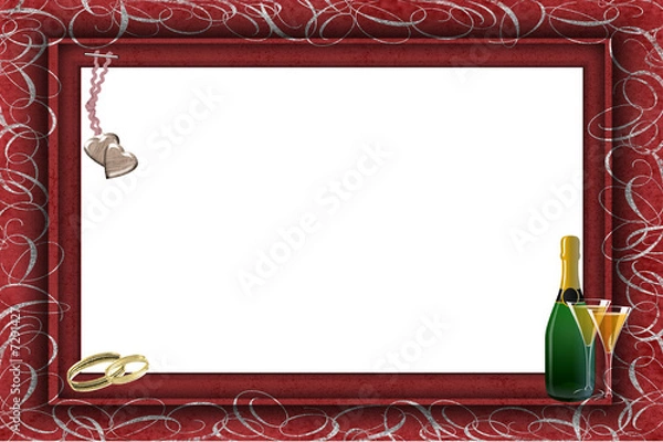 Obraz cadre mariage bordeau
