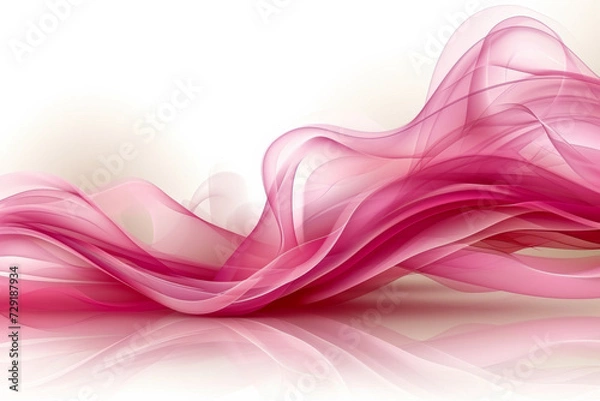 Obraz Abstract futuristic background with pink wave shapes. Visualization of motion waves. Wallpaper or backdrop for modern projects