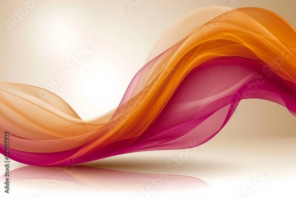 Obraz Abstract futuristic background with red wave shapes. Visualization of motion waves. Wallpaper or backdrop for modern projects