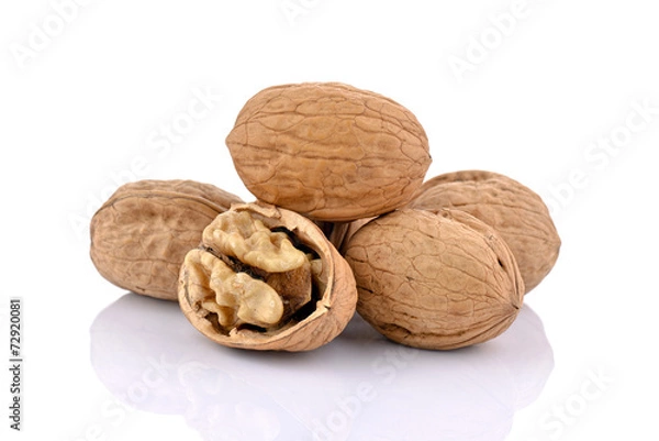 Obraz Orzechy włoskie na białym tle