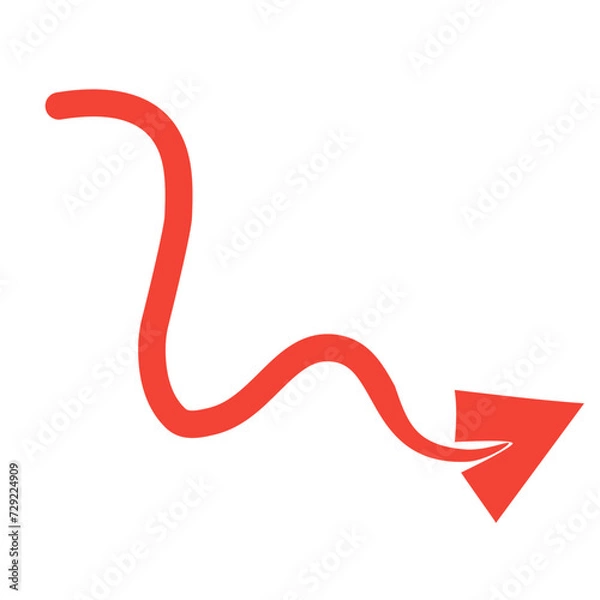 Fototapeta red devil tail vector element
