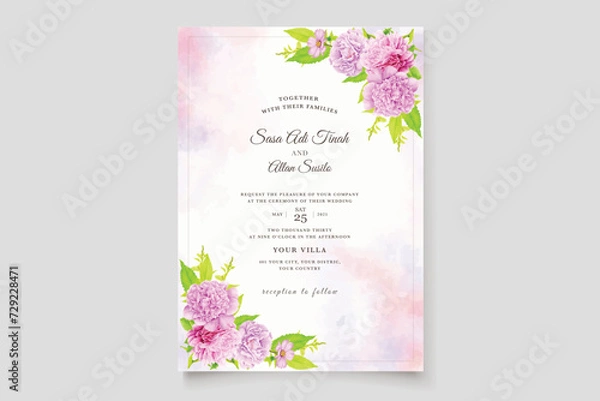 Obraz floral peonies background and wreath card design