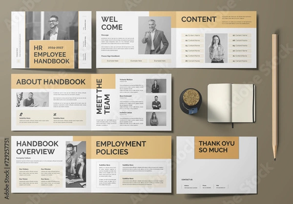 Fototapeta Employee Handbook Brochure Template Landscape