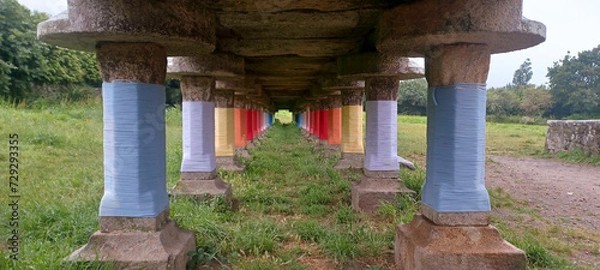 Fototapeta stone columns of old house