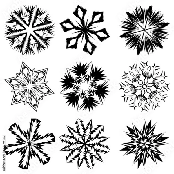 Fototapeta Snowflake set