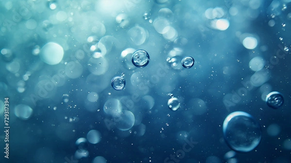 Obraz Bubbles with bokeh background. Underwater wallpaper 