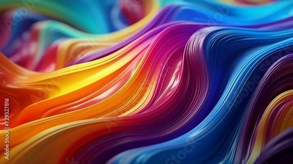 Fototapeta A Mesmerizing 3D Abstract Multicolor Visualization