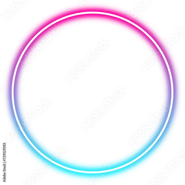 Fototapeta Colorful Gradient Neon Circle Frame
