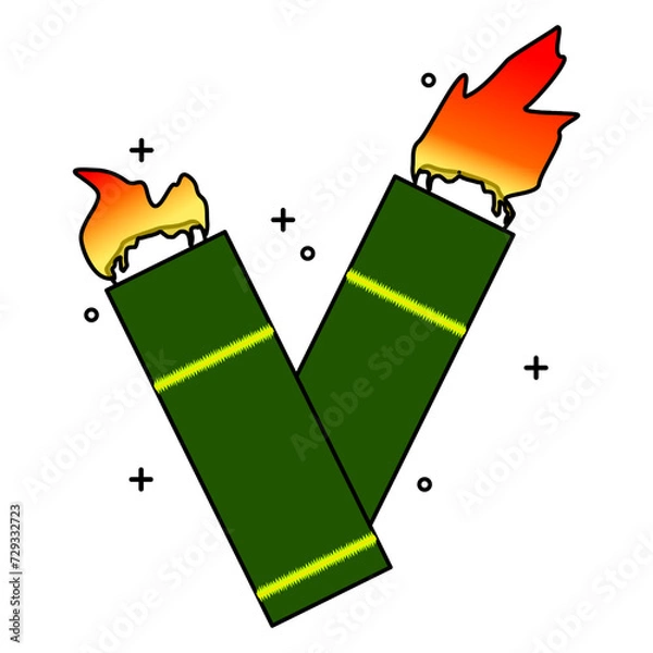 Fototapeta vector design of bamboo made into a torch