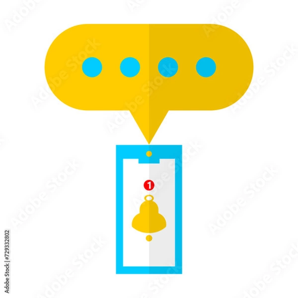 Fototapeta vector design of a notification on a cellphone