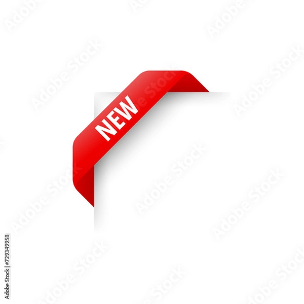 Fototapeta Red corner ribbon vector new