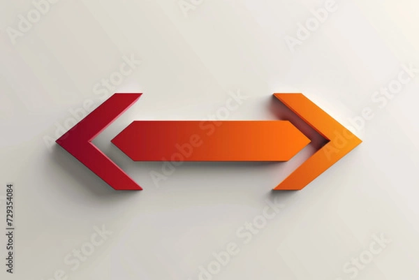 Fototapeta 3D arrows realistic icon vector concept.