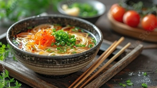 Fototapeta 日本の伝統的なそば、うどんの定食