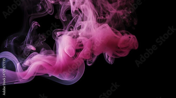 Fototapeta Pink smoke effect on black background