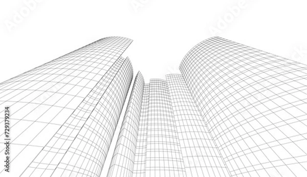 Fototapeta architecture design 3d vector drawing
