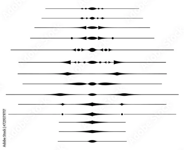 Obraz Set of vector page dividers or rule lines