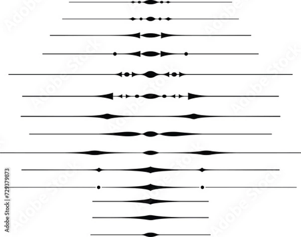 Obraz Set of vector page dividers or rule lines