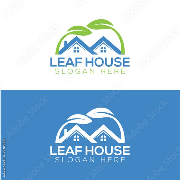 Fototapeta Leaf House Logo Vector 