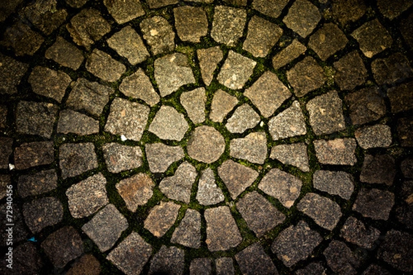 Obraz paving stone laid out circles. background
