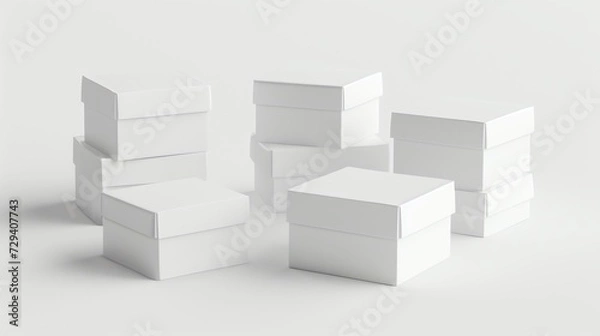 Fototapeta Set of White Box
