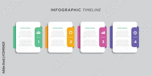 Obraz Vector business infographic template with 4 steps