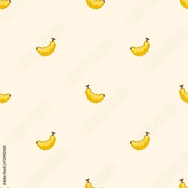 Obraz Banana pixel seamless pattern
