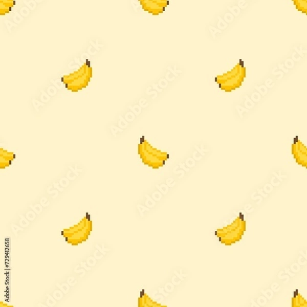 Obraz Banana pixel seamless pattern