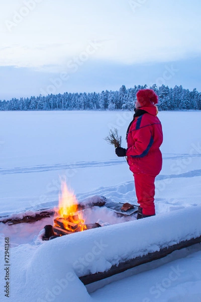 Obraz Warming at the campfire
