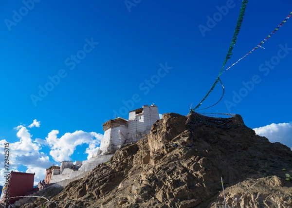 Obraz Wide view of Namgyal Tsemo fort on the top of Namgyal peak, built by king Tashi Namgyal in 16th century. This structure could be seen from everywhere in Leh.