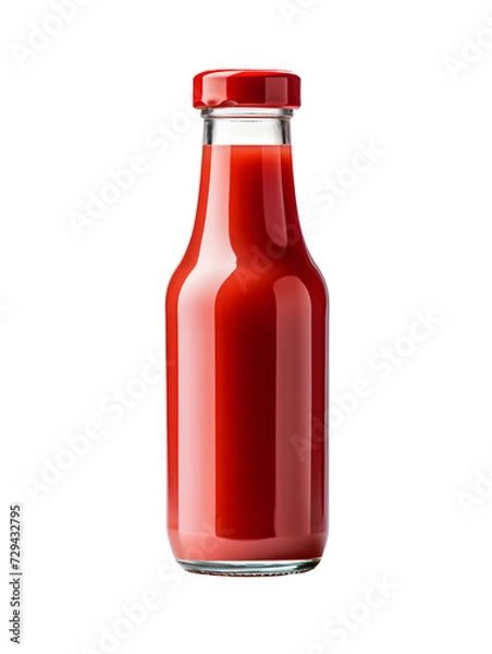 Fototapeta Transparent Bottle of ketchup, mockup, isolated, transparent PNG Background